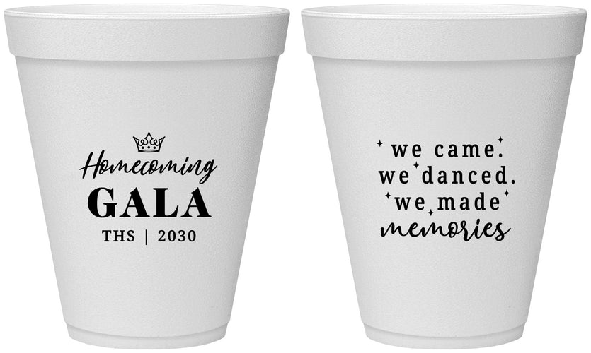 Personalized Homecoming 12 oz Foam Cups - Danced Made Memories | 330008