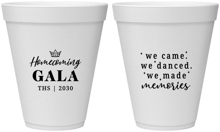 Personalized Homecoming 12 oz Foam Cups - Danced Made Memories | 330008