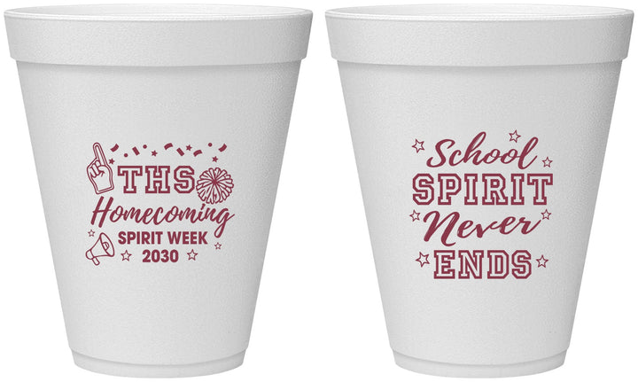 Personalized Homecoming 12 oz Foam Cups - Spirit Week | 330011
