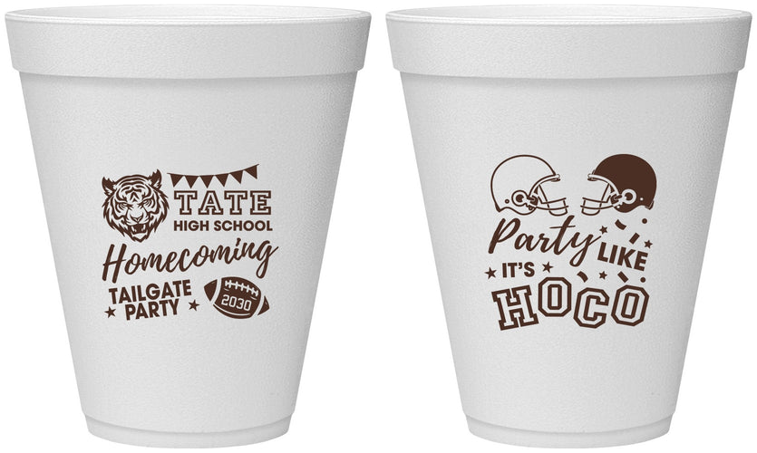 Personalized Homecoming 12 oz Foam Cups - Party Like Its Hoco | 330012