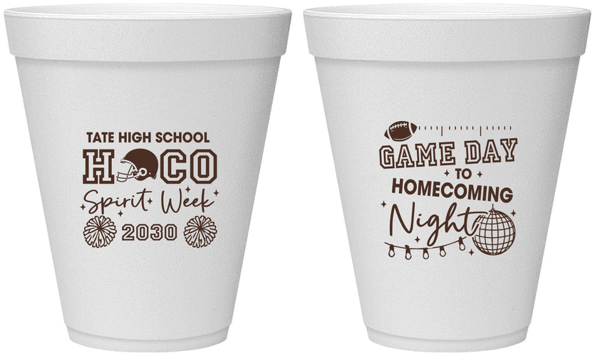 Personalized Homecoming 12 oz Foam Cups - Spirit Week | 330013