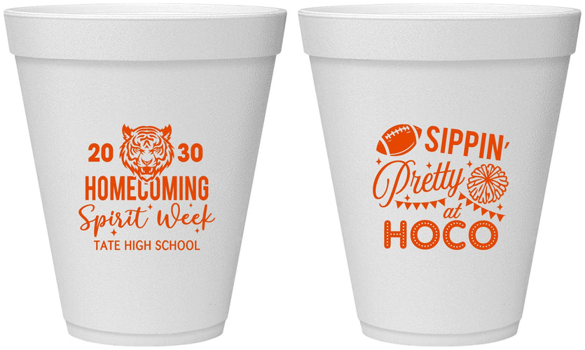 Personalized Homecoming 12 oz Foam Cups - Hoco Spirit Week | 330014