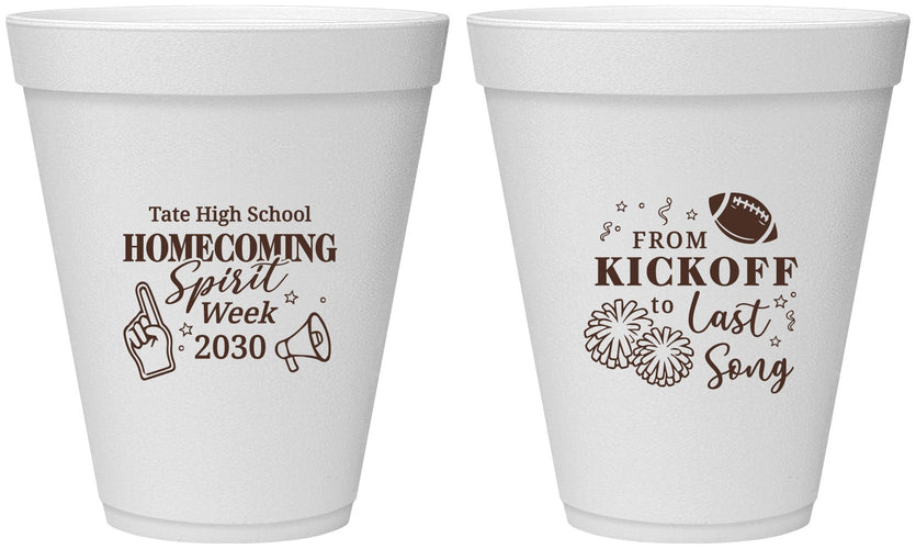 Personalized Homecoming 12 oz Foam Cups - Spirit Week | 330019