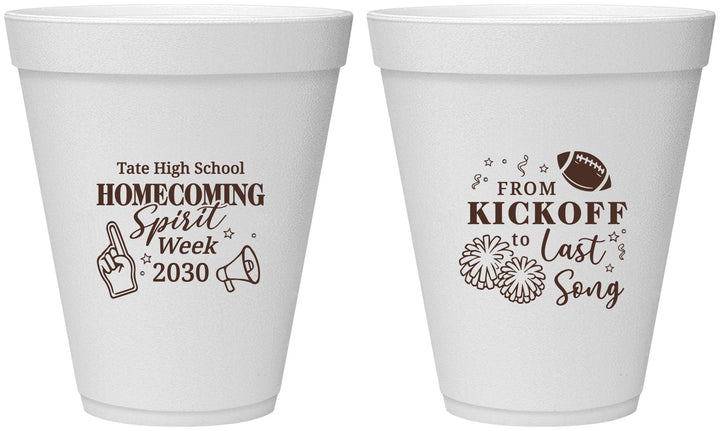 Personalized Homecoming 12 oz Foam Cups - Spirit Week | 330019