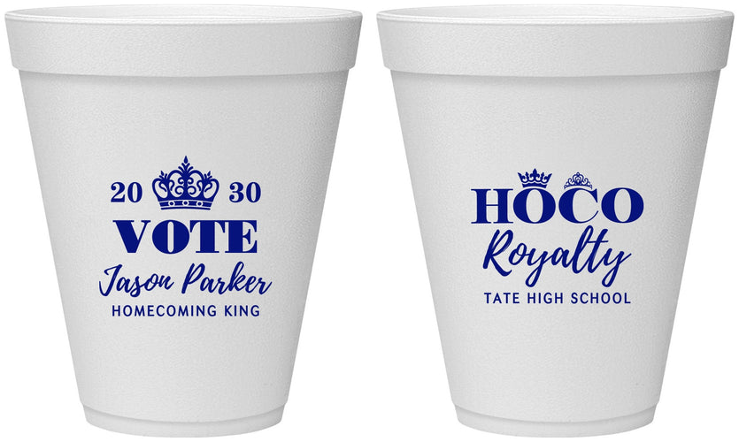 Personalized Homecoming 12 oz Foam Cups - Hoco King Vote | 330021