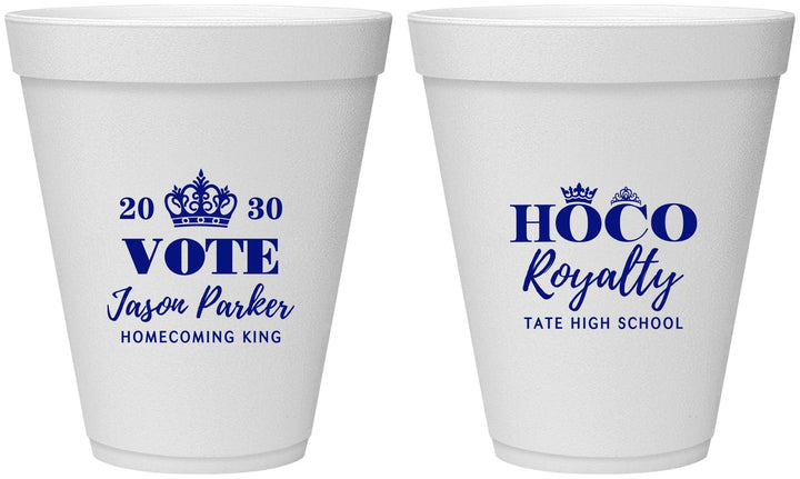 Personalized Homecoming 12 oz Foam Cups - Hoco King Vote | 330021