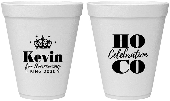 Personalized Homecoming 12 oz Foam Cups - Hoco King Vote | 330023