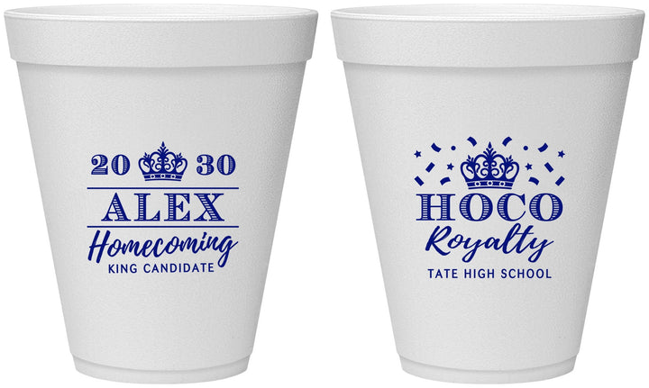 Personalized Homecoming 12 oz Foam Cups - Hoco King Vote | 330025