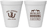 Personalized Wedding 12 oz Foam Cups - Horseshoe | 340