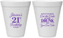 Personalized 21st Birthday 12 oz Foam Cups - Candles Cake Drunk | 340010