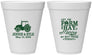 Personalized Wedding 12 oz Foam Cups - Left The Farm Tractor | 351