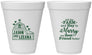 Personalized Wedding 12 oz Foam Cups - Left The Farm Tractor | 352