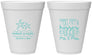 Personalized Wedding 12 oz Foam Cups - Sandy Feet Salty Kisses | 356