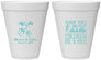 Personalized Wedding 12 oz Foam Cups - Sandy Feet Salty Kisses | 357