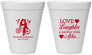 Personalized Wedding 12 oz Foam Cups - Love Laughter Happily | 376