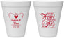 Personalized Wedding 12 oz Foam Cups - Heart Life | 387