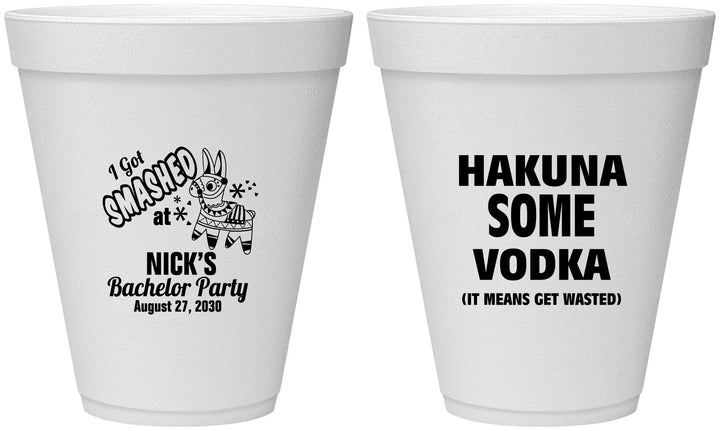 Personalized Bachelor Party 12 oz Foam Cups - Fiesta Mexican | 40004