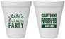 Personalized Bachelor Party 12 oz Foam Cups - Caution Expires On | 40009