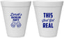 Personalized Bachelor Party 12 oz Foam Cups - Just Got Real | 40024