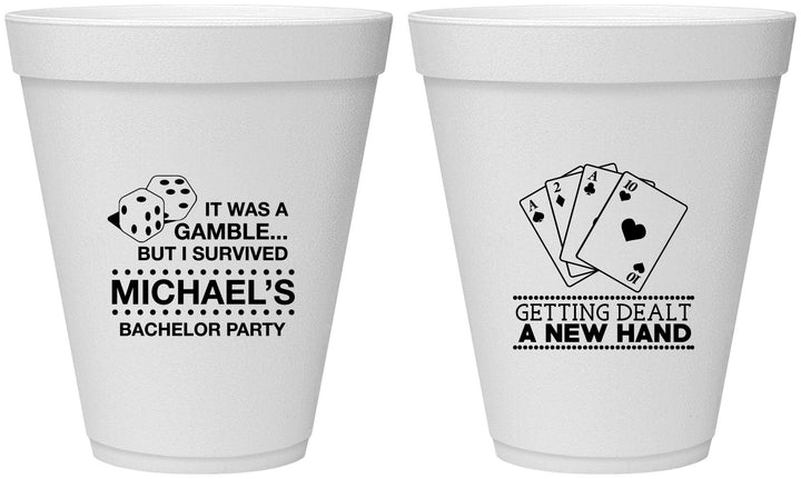 Personalized Bachelor Party 12 oz Foam Cups - Las Vegas | 40025