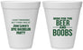 Personalized Bachelor Party 12 oz Foam Cups - Beer And Boobs | 40039