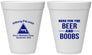 Personalized Bachelor Party 12 oz Foam Cups - Beer And Boobs | 40040