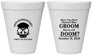 Personalized Bachelor Party 12 oz Foam Cups - Groom Doom Skull | 40041