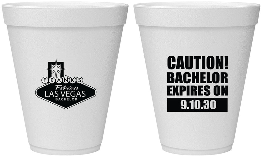 Personalized Bachelor Party 12 oz Foam Cups - Las Vegas | 40056