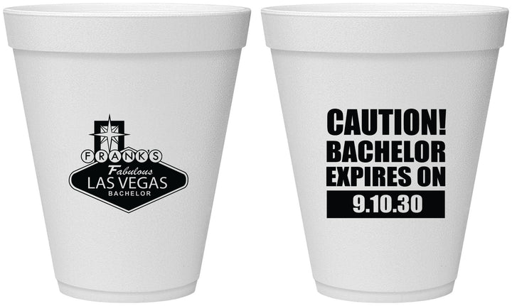 Personalized Bachelor Party 12 oz Foam Cups - Las Vegas | 40056