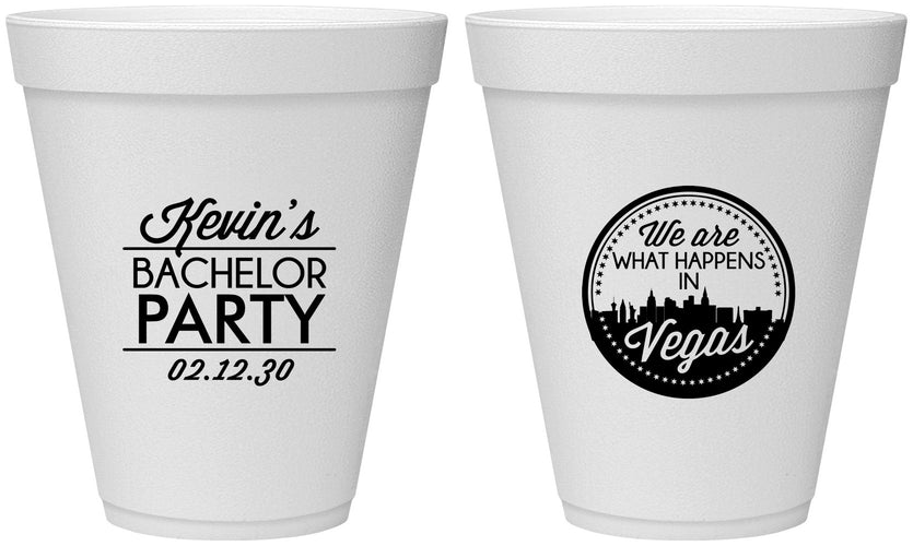 Personalized Bachelor Party 12 oz Foam Cups - Last Vegas | 40060