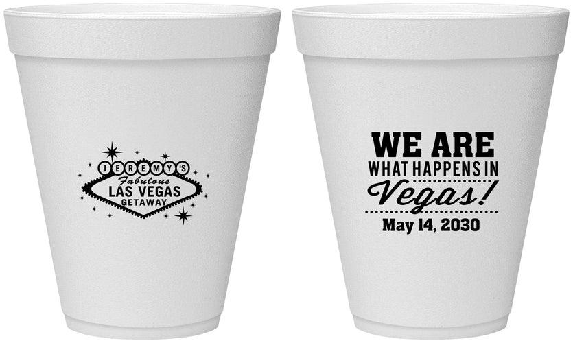 Personalized Bachelor Party 12 oz Foam Cups - Las Vegas | 40066
