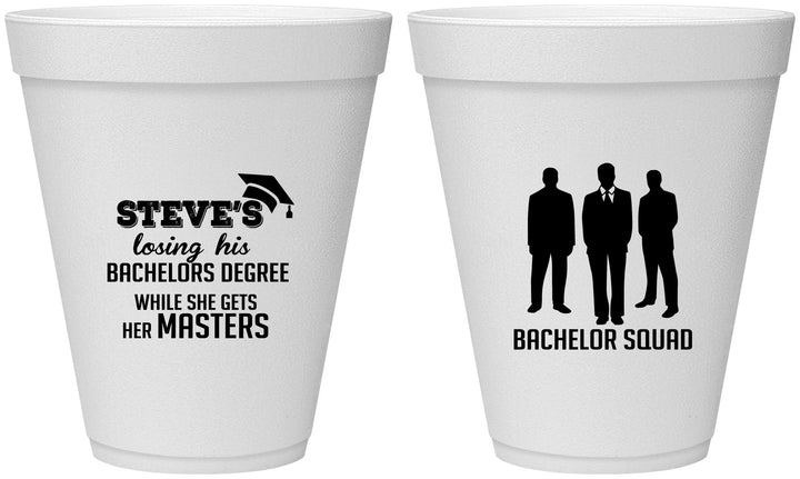 Personalized Bachelor Party 12 oz Foam Cups - Squad | 40068