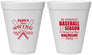 Personalized Bachelor Party 12 oz Foam Cups - Baseball | 40075