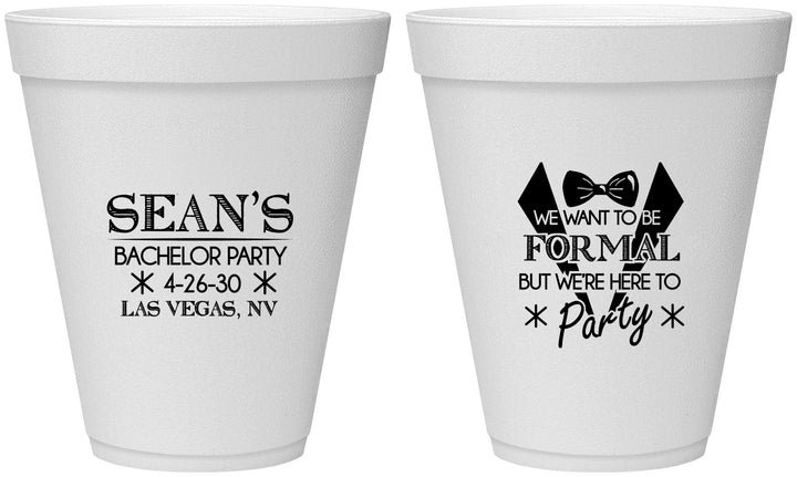 Personalized Bachelor Party 12 oz Foam Cups - Forma | 40098