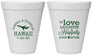 Personalized Wedding 12 oz Foam Cups - Love Laughter Happily | 404