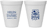 Personalized Wedding 12 oz Foam Cups - Just Married Old Car | 413