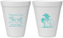 Personalized Wedding 12 oz Foam Cups - Beach | 423