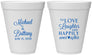 Personalized Wedding 12 oz Foam Cups - Love Laughter Happily | 432