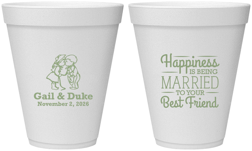 Personalized Wedding 12 oz Foam Cups - Best Friend | 499