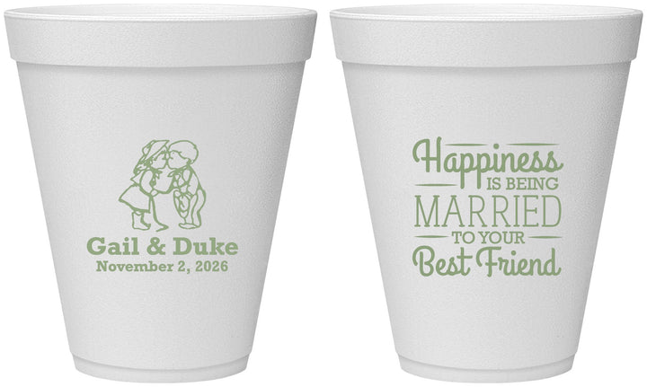 Personalized Wedding 12 oz Foam Cups - Best Friend | 499