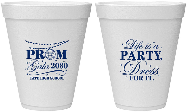 Personalized Prom 12 oz Foam Cups - Lifes A Party | 50002
