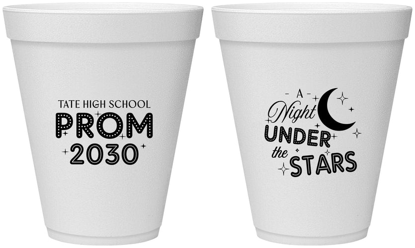 Personalized Prom 12 oz Foam Cups - A Night Under The Stars | 50004