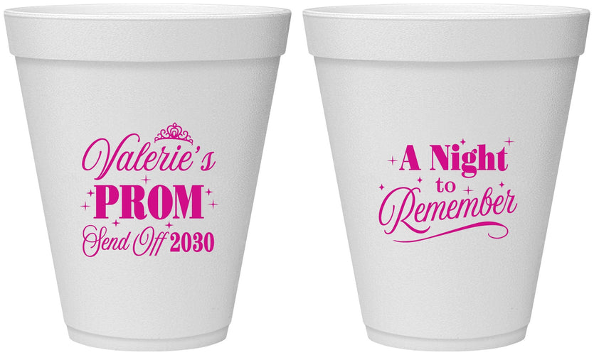Personalized Prom 12 oz Foam Cups - Send Off | 50006