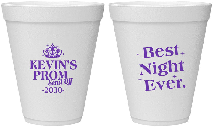 Personalized Prom 12 oz Foam Cups - Send Off | 50009