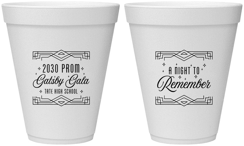 Personalized Prom 12 oz Foam Cups - Gatsby Gala | 50012