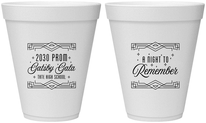 Personalized Prom 12 oz Foam Cups - Gatsby Gala | 50012