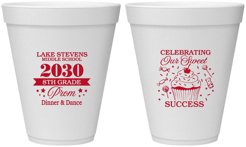 Personalized Prom 12 oz Foam Cups - 8th Grade Dance | 50013