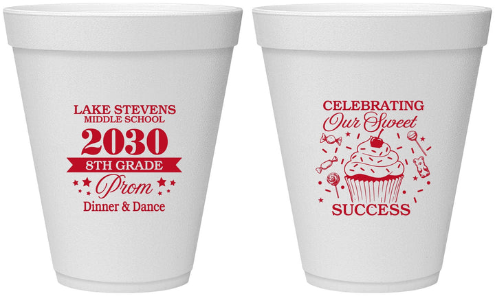 Personalized Prom 12 oz Foam Cups - 8th Grade Dance | 50013