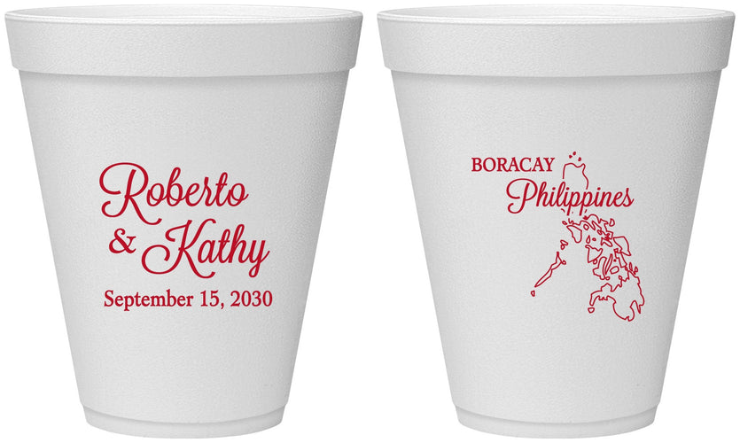 Personalized Wedding 12 oz Foam Cups - Philippines | 536