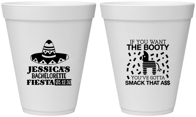 Personalized Bachelorette 12 oz Foam Cups - Mexico Fiesta | 60006